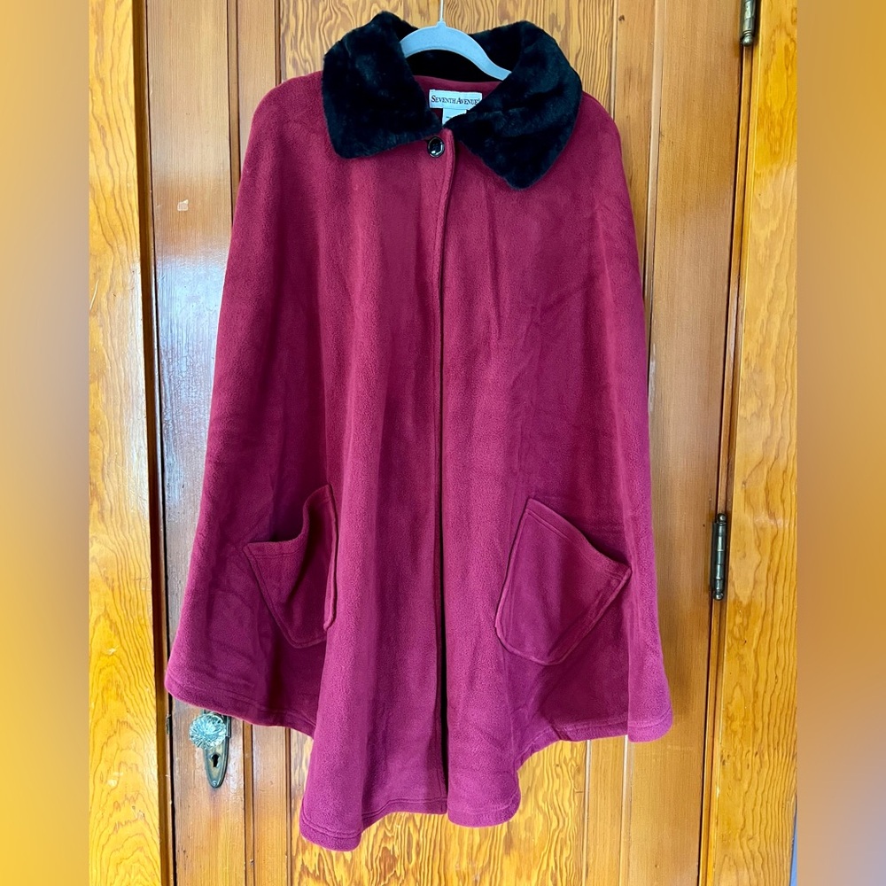 Maroon Seventh Avenue cape